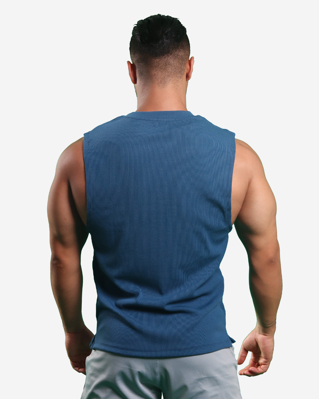 STEEL BLUE RIBTECH SLEEVELESS