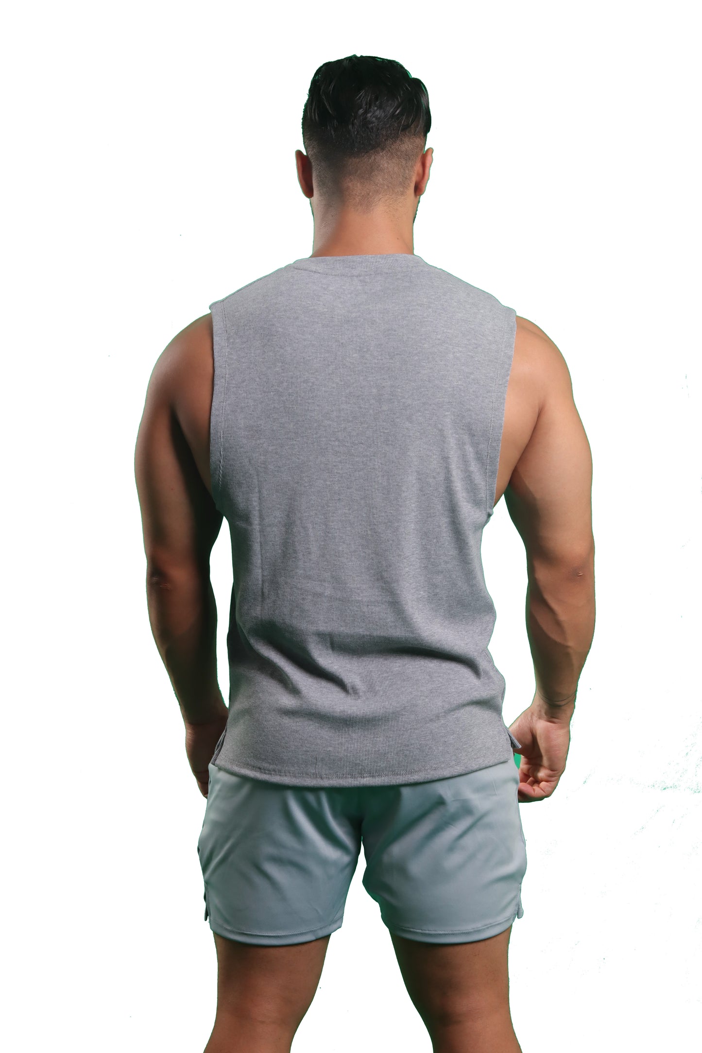 HEATHER GREY RIBTECH SLEEVELESS