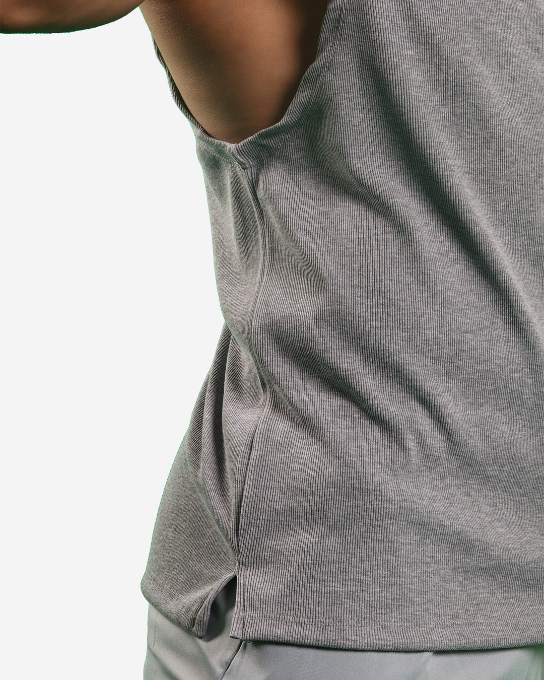 HEATHER GREY RIBTECH SLEEVELESS