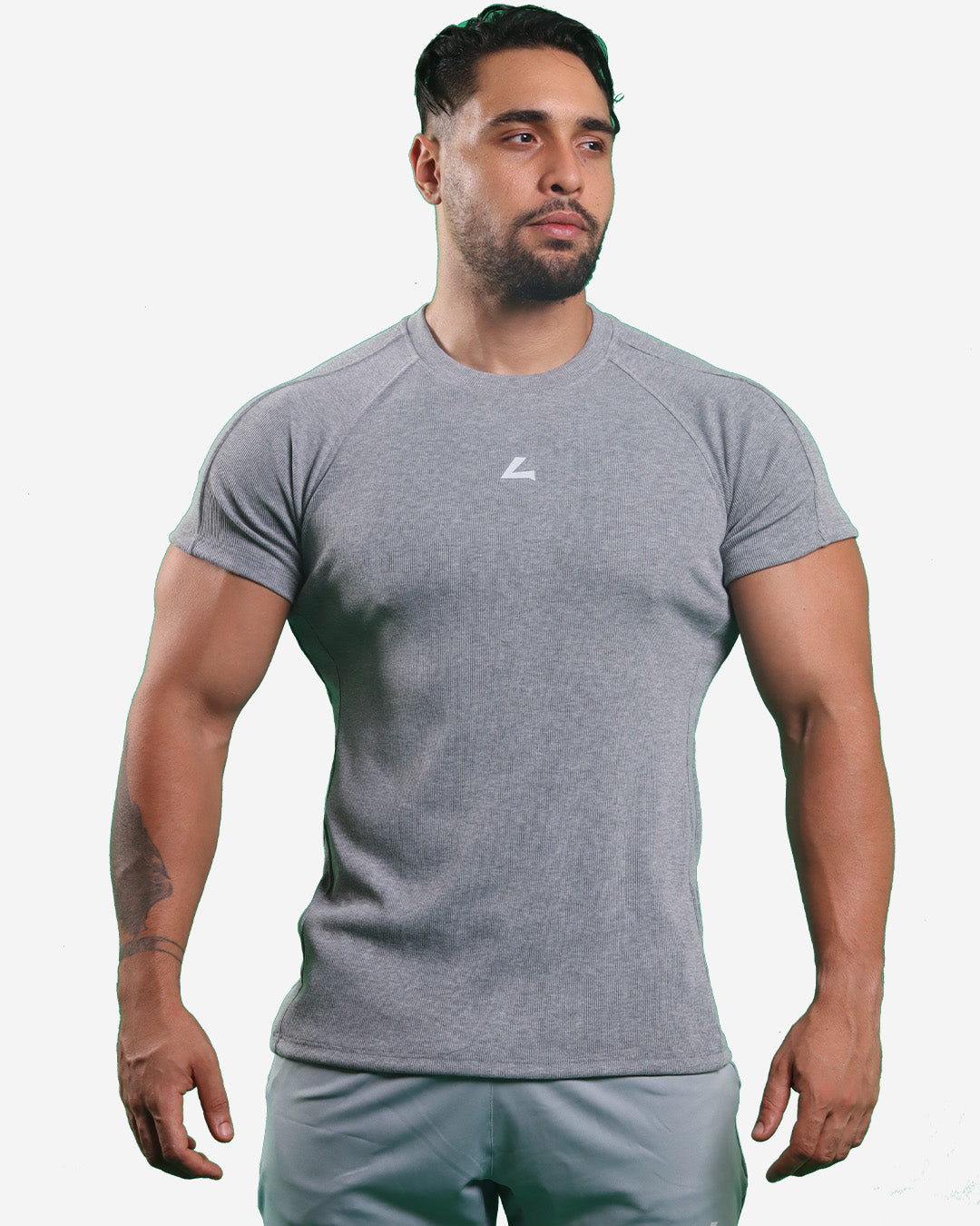 HEATHER GREY RIBTECH T-shirt