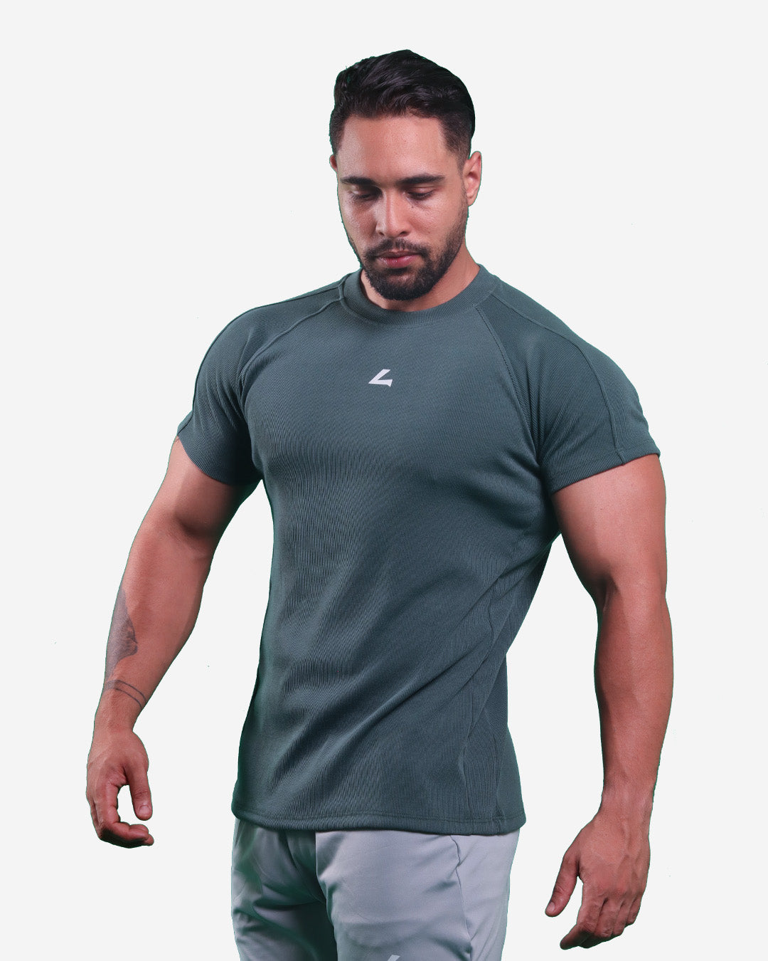 SLETE GREEN RIBTECH T-shirt