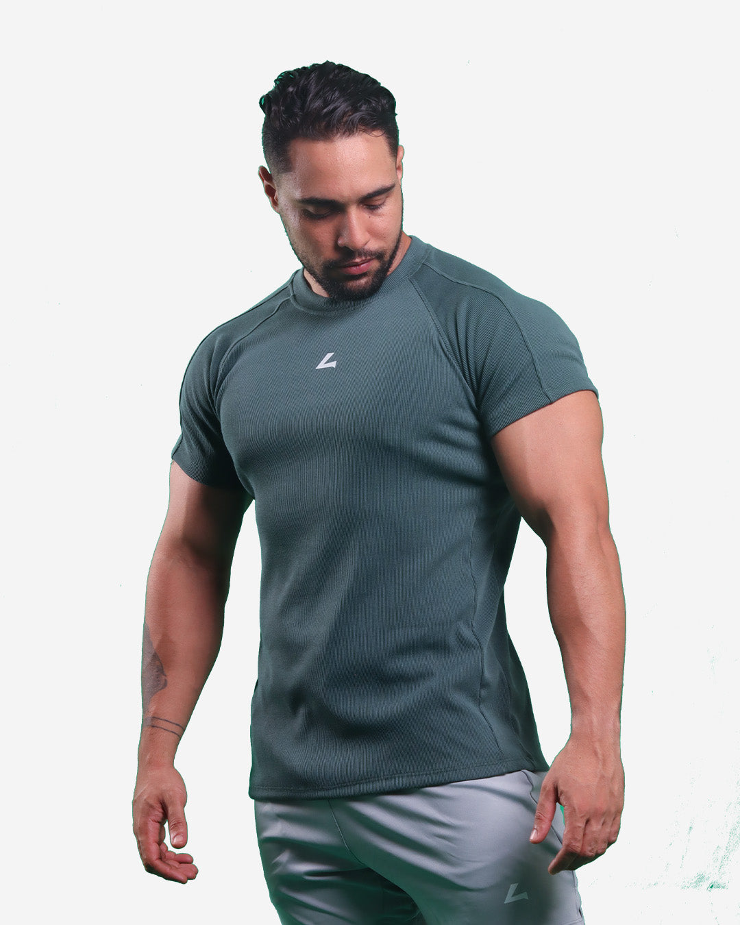 SLETE GREEN RIBTECH T-shirt