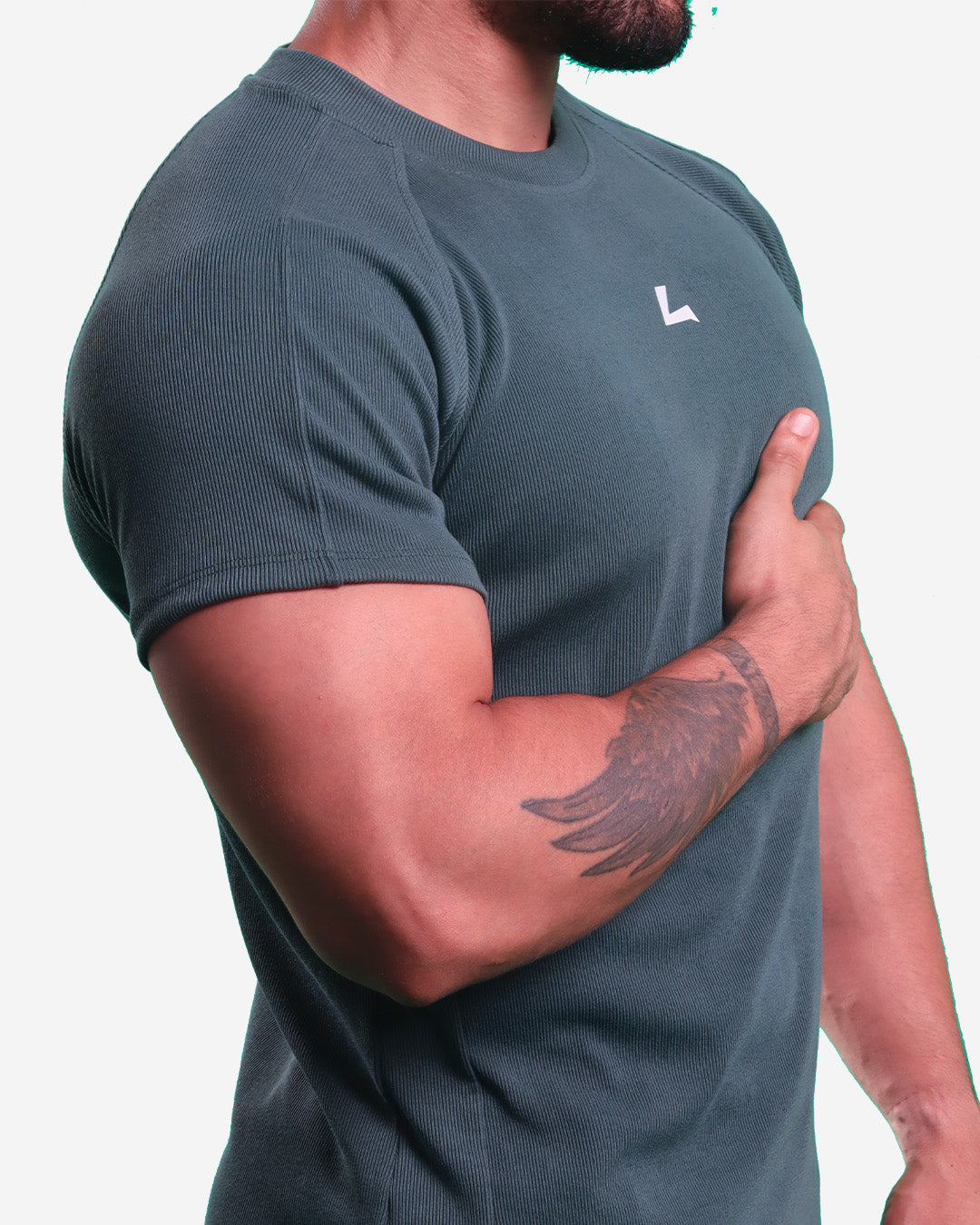 SLETE GREEN RIBTECH T-shirt