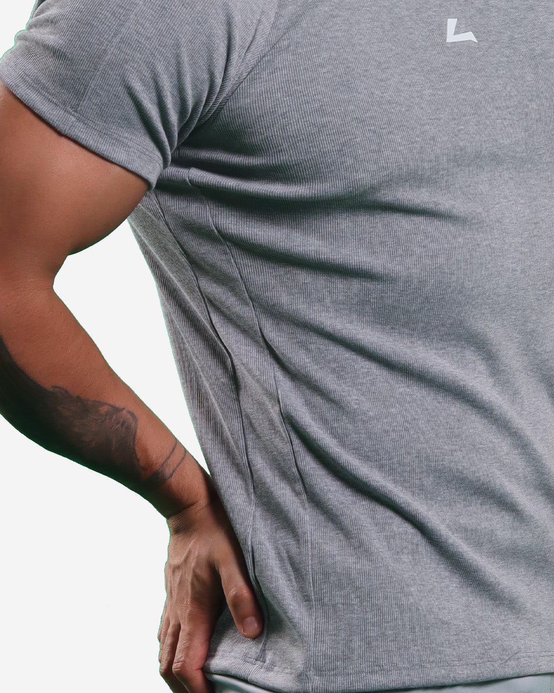 HEATHER GREY RIBTECH T-shirt