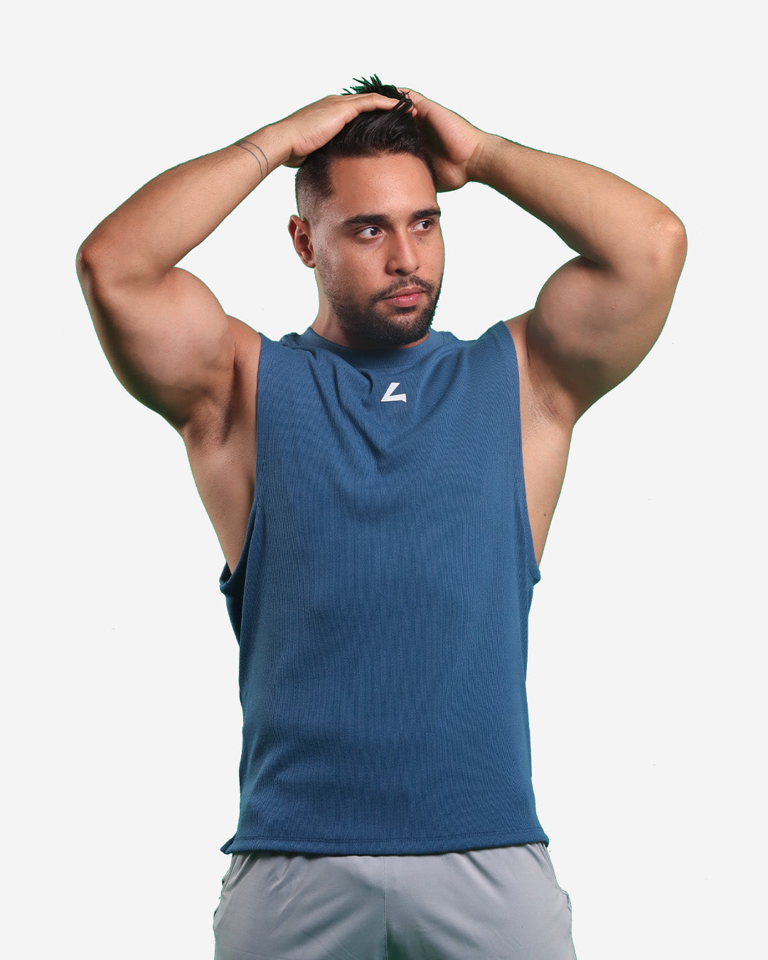 STEEL BLUE RIBTECH SLEEVELESS