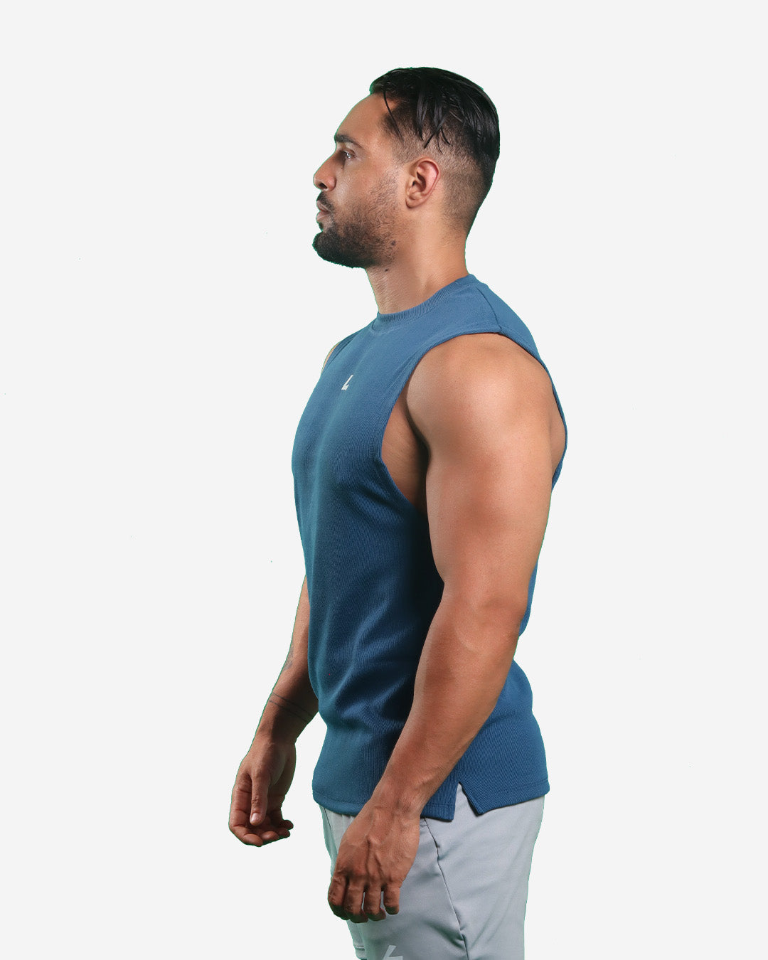 STEEL BLUE RIBTECH SLEEVELESS