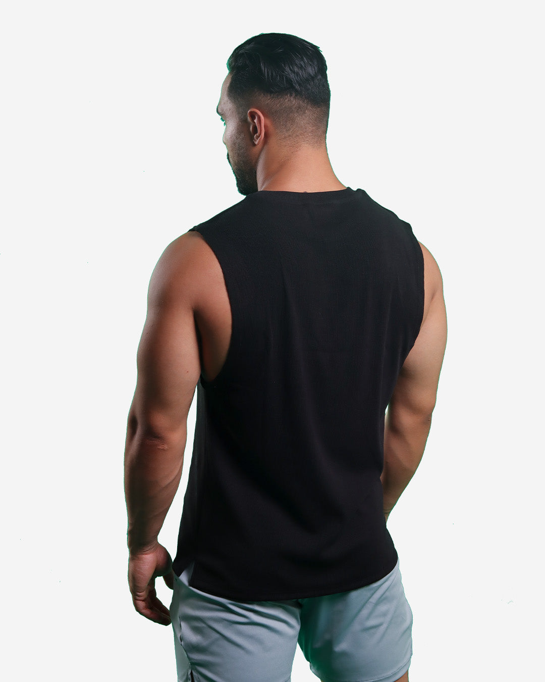 BLACK RIBTECH SLEEVELESS