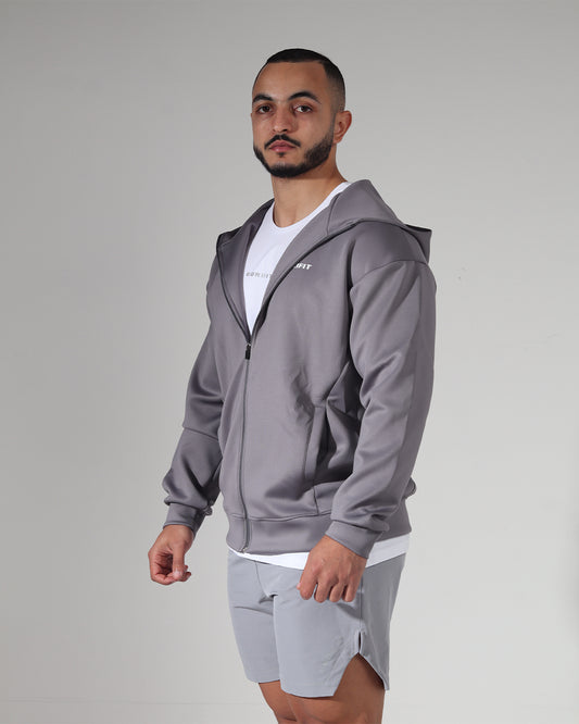 Silver Gray Full-Zip Jacket