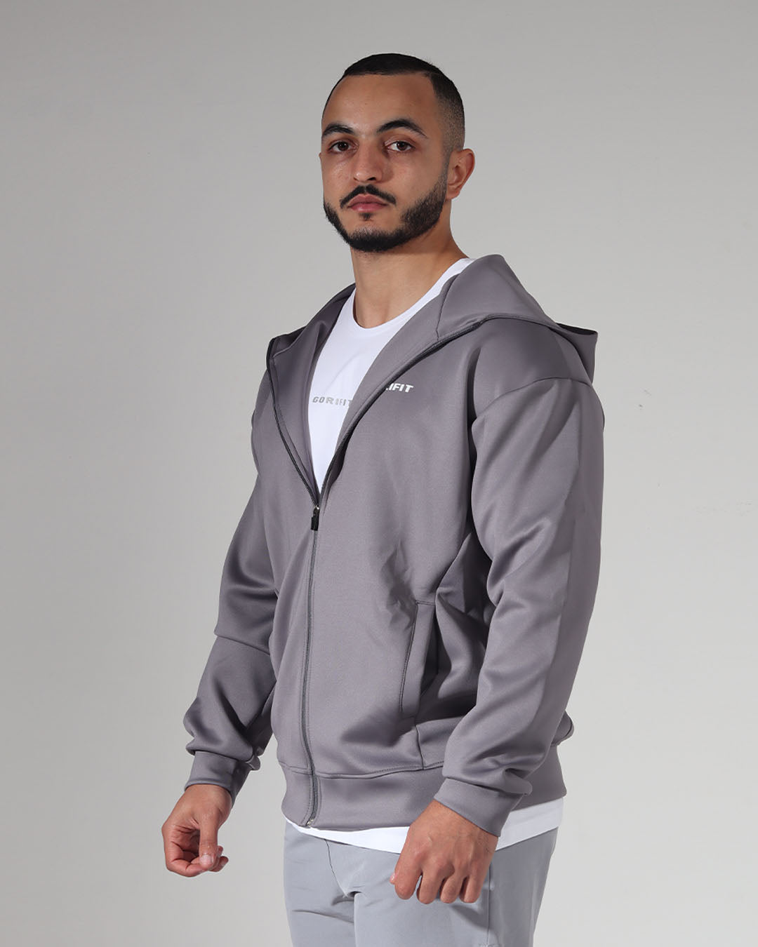 Silver Gray Full-Zip Jacket