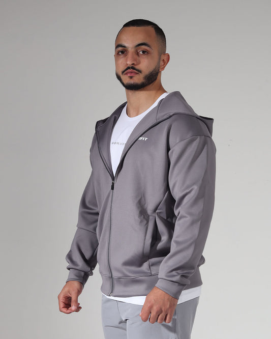 Silver Gray Full-Zip Jacket